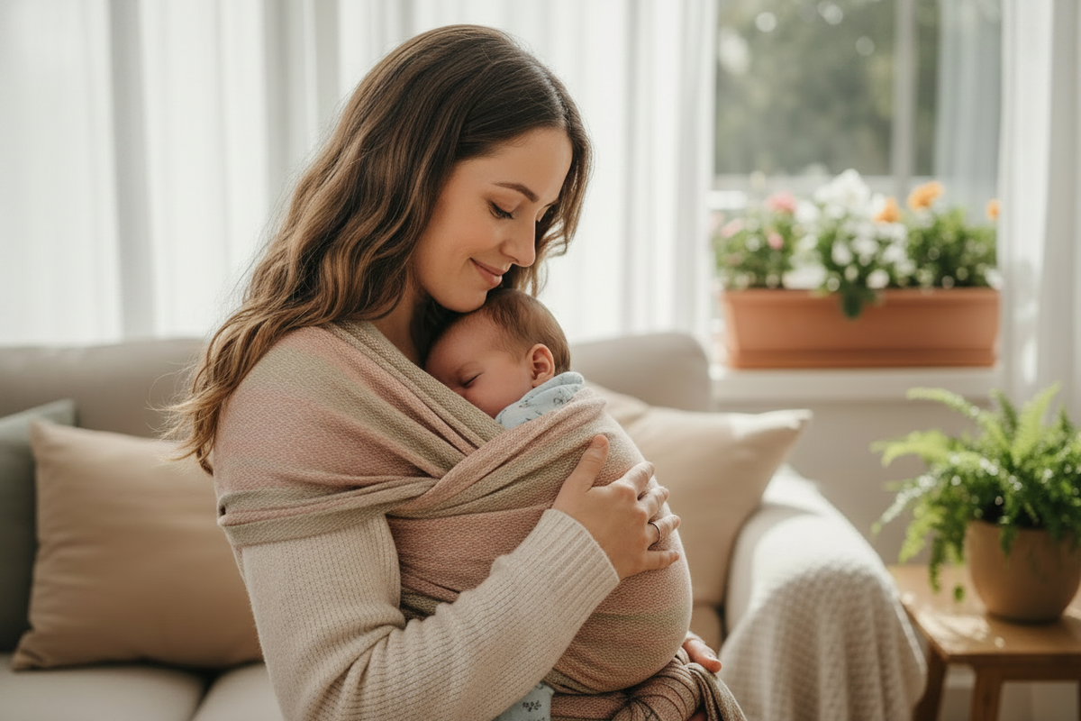 Mother holding baby - no text