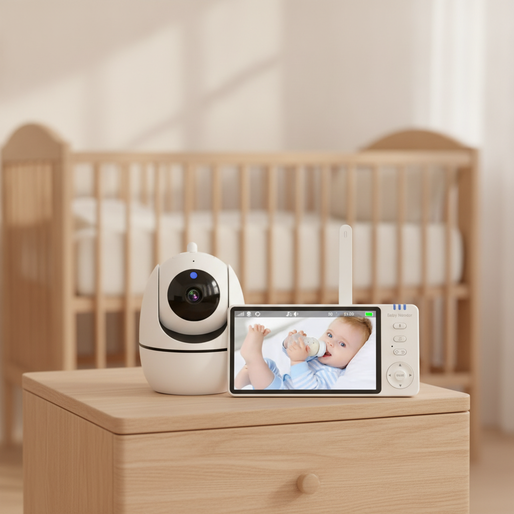 המצלמה ומסך ההורים של NestView בחדר התינוק
