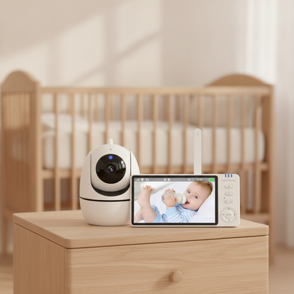 המצלמה ומסך ההורים של NestView בחדר התינוק